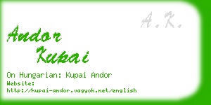 andor kupai business card